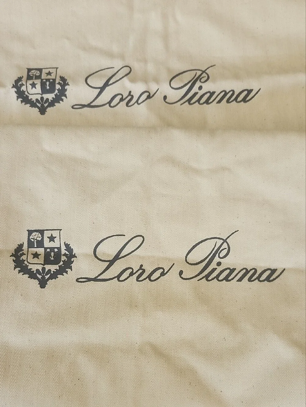Loro Piana Cream Drawstring Garment Bags (Pair)
